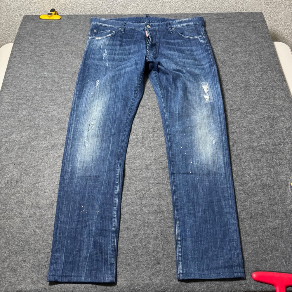 Dsquared2 Cool Guy Jean Distressed Paint Splatter Denim Made in IT 54 (36x30)